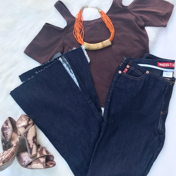 Guess Denim - Guess Dark Denim Bootcut Jeans with Slit Size 26